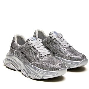 Steve Madden Mens Pewter Silver Sneakers